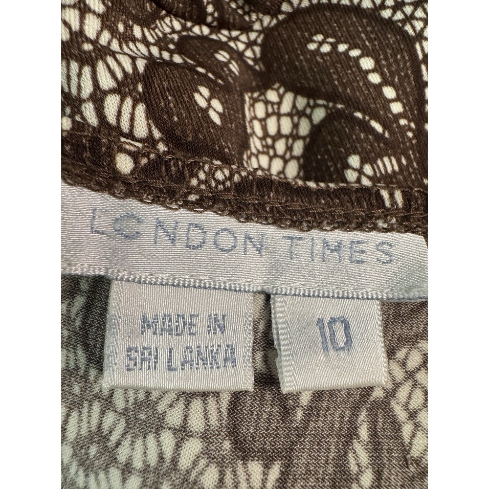 VTG Y2K London Times Chocolate Paisley Babydoll Midi Dress 10 Whimsigoth Boho - Picture 7 of 11